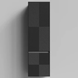 Пенал Соло 45, пример RAL 9005 Чёрный янтарь, матовая, подвесной, левый