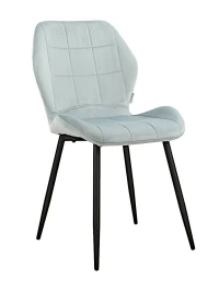 DC827 Стул мягкий, ПЫЛЬНО-ГОЛУБОЙ#G62-81 велюр, каркас металл черный КРУГЛЫЙ
