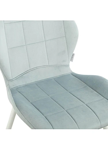 DC827 Стул мягкий, ПЫЛЬНО-ГОЛУБОЙ#G62-81 велюр, каркас металл черный КРУГЛЫЙ