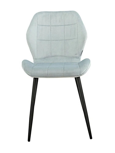 DC827 Стул мягкий, ПЫЛЬНО-ГОЛУБОЙ#G62-81 велюр, каркас металл черный КРУГЛЫЙ