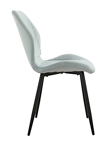 DC827 Стул мягкий, ПЫЛЬНО-ГОЛУБОЙ#G62-81 велюр, каркас металл черный КРУГЛЫЙ