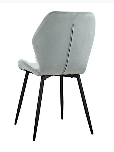 DC827 Стул мягкий, ПЫЛЬНО-ГОЛУБОЙ#G62-81 велюр, каркас металл черный КРУГЛЫЙ