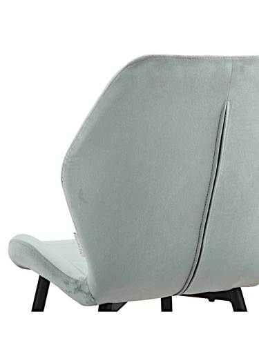 DC827 Стул мягкий, ПЫЛЬНО-ГОЛУБОЙ#G62-81 велюр, каркас металл черный КРУГЛЫЙ