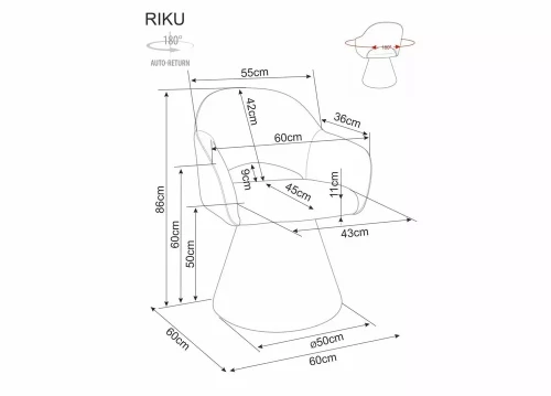 Стул SIGNAL RIKU Noelle 30 бежевый, поворотный