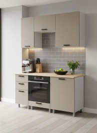 Готовая кухня МК Аленушка 1,6м в.7 Орешник Матовый Вижен,скоба черный,сонома (без столешницы)