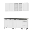 Кухонный гарнитур "Вектор" (2,0м) (МДФ) (со столешницей 26 мм) Белый/Бланж/Бланж/Черный Кухонный гарнитур "Вектор" (2,0м) (МДФ) (со столешницей 26 мм) Белый/Бланж/Бланж/Черный