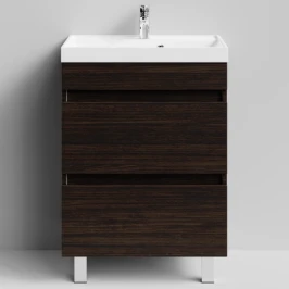 Тумба Бест 60  напольный, Палисандр ПВХ 43101 Vodok с раковиной в комплекте
