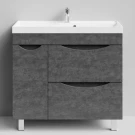 Тумба Лайт 90 напольный, Серый камень ПВХ 57806, 2 ящика, 1 дверь слева Vodok с раковиной в комплекте Тумба Лайт 90 напольный, Серый камень ПВХ 57806, 2 ящика, 1 дверь слева Vodok с раковиной в комплекте