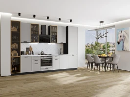 Кухонный гарнитур Фрейм-06 Grey Silk-Graphite