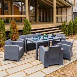 Обеденный комплект GRAND LANA LUX DINING L графитовый