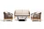"Канны" лаунж-зона 4-местная из роупа со столом "Гранада" (серый гранит), основание дуб, роуп коричневый, ткань бежевая