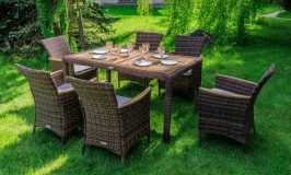 AMELIA обеденный комплект коричневого цвета на 6 персон