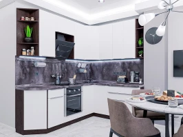 Угловая модульная кухня Фьюжн-02 Silky White Угловая модульная кухня Фьюжн-02 Silky White