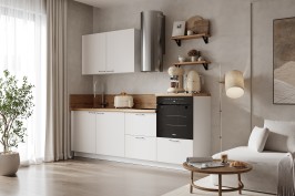 Готовая кухня КГ 2400 ПВХ, Белый софт матовый Арника РМ в.5