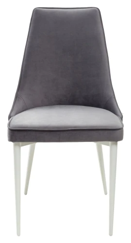Стул NEPAL-P СЕРЫЙ #27, велюр/ белый каркас М-City