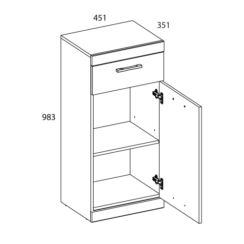 Тумба 1D1SH, OSKAR , цвет дуб Санремо