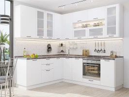 Модульная угловая кухня Флэт Плюс-02 White In 2S