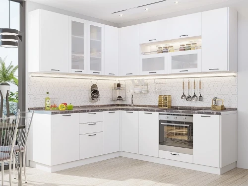 Модульная угловая кухня Флэт Плюс-02 White In 2S