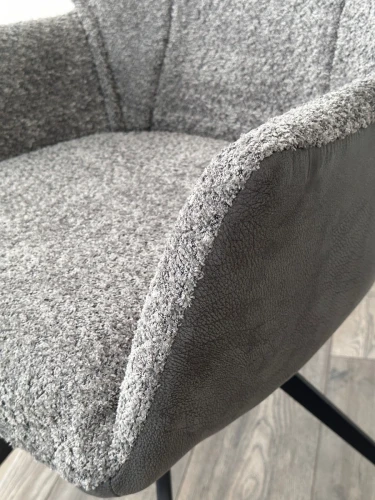 Стул BREVIS 180 град. поворот. XD841-16 Серый, букле/ GINO-457 Серый, ткань/ Черный, ®DISAUR