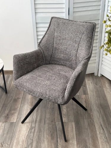 Стул BREVIS 180 град. поворот. XD841-16 Серый, букле/ GINO-457 Серый, ткань/ Черный, ®DISAUR