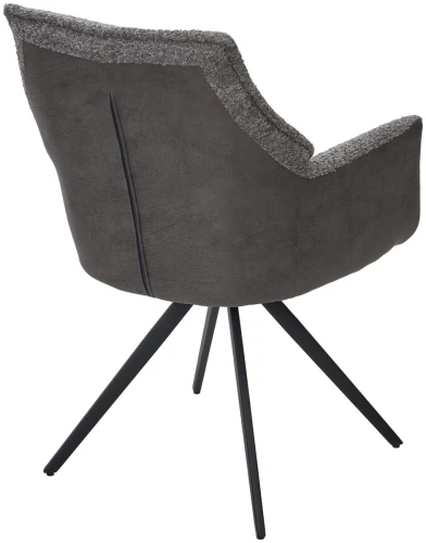 Стул BREVIS 180 град. поворот. XD841-16 Серый, букле/ GINO-457 Серый, ткань/ Черный, ®DISAUR