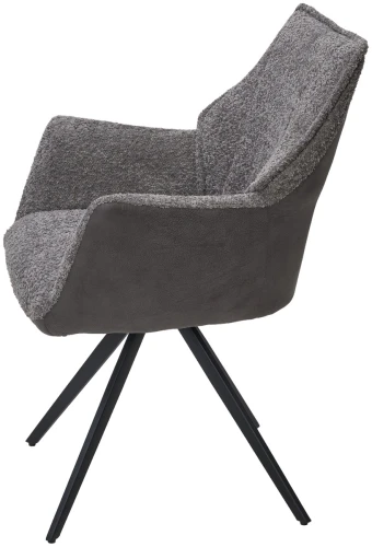 Стул BREVIS 180 град. поворот. XD841-16 Серый, букле/ GINO-457 Серый, ткань/ Черный, ®DISAUR