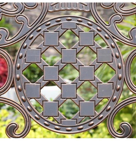 Обеденная группа из литого алюминия стол овальный БРАЙДЕД «BRAIDED» 180×105 + 6 кресел ГУЕРЛАЙН «GUERLAIN»