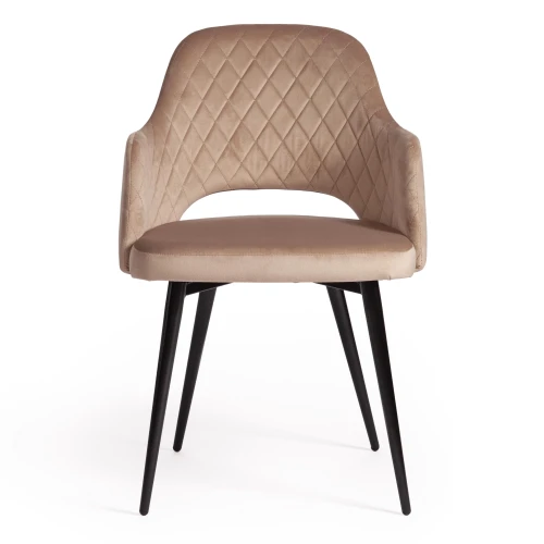 Кресло VALKYRIA (mod. 711) ткань/металл, 55х55х80 см, высота до сиденья 48 см, бежевый barkhat 5/черный (Комплект из 4 шт.)