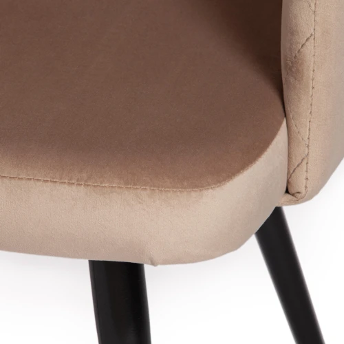 Кресло VALKYRIA (mod. 711) ткань/металл, 55х55х80 см, высота до сиденья 48 см, бежевый barkhat 5/черный (Комплект из 4 шт.)