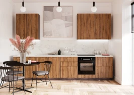 Прямая модульная кухня Беверли 3400 Дуб Бурбон МДФ