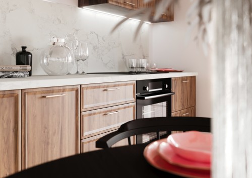 Прямая модульная кухня Беверли 3400 Дуб Бурбон МДФ