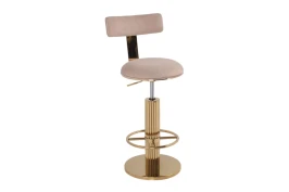Стул барный Вивиан MC111-GR-2, светло-серый/глянцевое золото
