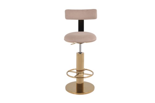 Стул барный Вивиан MC111-GR-2, светло-серый/глянцевое золото