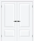 Двойная распашная межкомнатная дверь BRAVO Прима-22 White Silk
