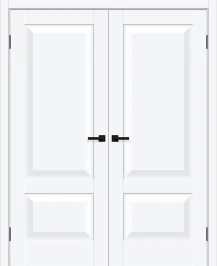 Двойная распашная межкомнатная дверь BRAVO Прима-22 White Silk