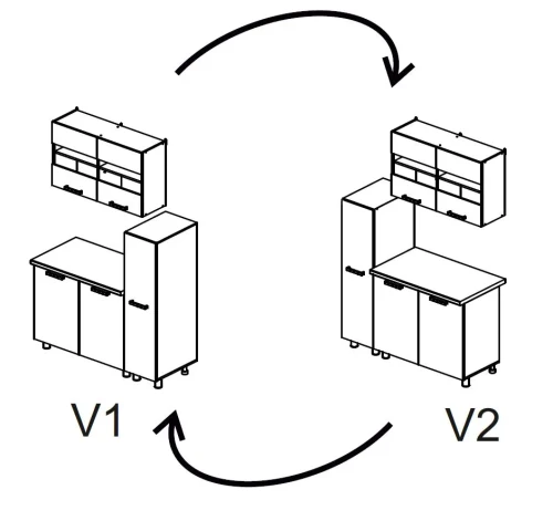 Кухня Эдинбург 1.4 с пеналом Фасад ЖЕЛЕЗНЫЙ КАМЕНЬ/Корпус ДУБ КРАФТ СЕРЫЙ