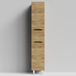 Пенал Лайт 35 напольный, Дуб Тортуга ПВХ 2357-43, правый, бельевая корзина