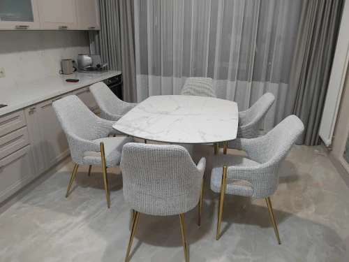 Стол обеденный раскладной Атриум-2 MC3035-140W, 140(30+30)х100х77 см, белая керамика