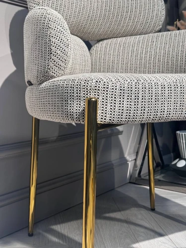 Стул обеденный Романи BS1450-WB, черно-белый/золото