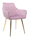 DC835 Стул мягкий с подлокотниками, СИРЕНЕВЫЙ#G62-27 велюр, каркас металл золото