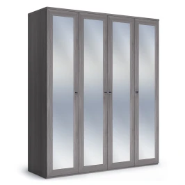 Шкаф распашной четырехдверный с зеркалами Парма Нео лиственница темная