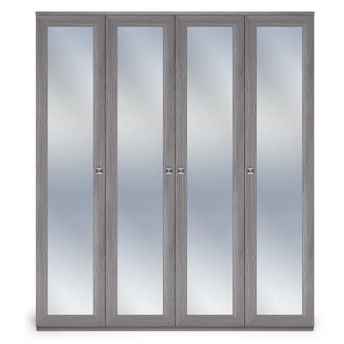 Шкаф распашной четырехдверный с зеркалами Парма Нео лиственница темная