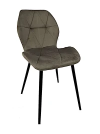 DC826 Стул мягкий, ШОКОЛАД#G62-09 велюр, каркас металл черный КРУГЛЫЙ