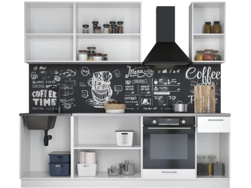 Кухонный гарнитур «Ника» Глосс 2,4м, Белый глянец