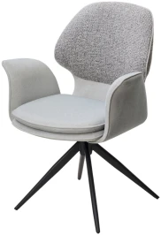Стул LENNE 360 град. поворот., серый MILAN-450, ткань/ MOHAIR-151, ткань/ Черный, ®DISAUR