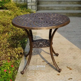 Стол круглый из литого алюминия СОРРЕНТО «SORRENTO» D78  -  Бронза