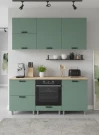 Готовая кухня МК Аленушка 1,8м Орешник Матовая Мята,скоба черный,сонома