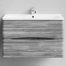 Тумба Адель 90 подвесной, Лиственница структурная контрастно-серая ПВХ 64202 Vodok с раковиной в комплекте Тумба Адель 90 подвесной, Лиственница структурная контрастно-серая ПВХ 64202 Vodok с раковиной в комплекте