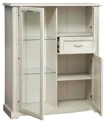 Шкаф комбинированный Сохо 32.09 бетон белый/бетон патина