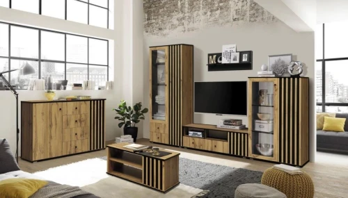 Комод Либерти 51.04 (опора h20) Дуб вотан/Черный